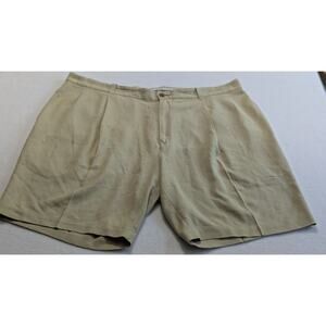 Tommy Bahama Silk‎ Shorts Mens 42 Sandpoint Khaki Chino Pleated 9" Inseam